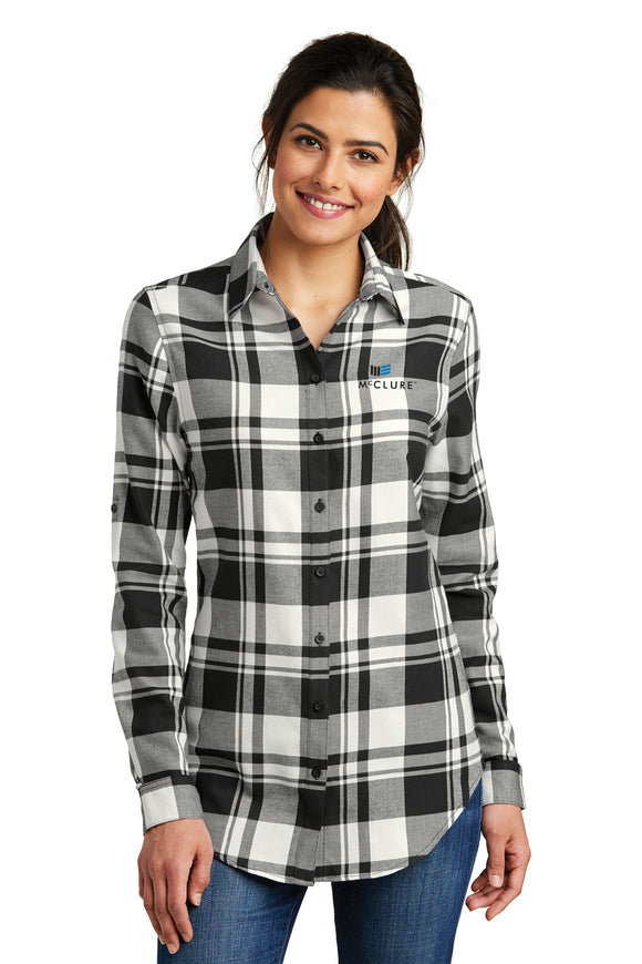 Long Sleeve Shirt: PA Women's Plaid Flannel Tunic